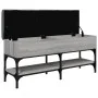Sonoma gray engineered wood shoe bench 102x32x45 cm by , Benches for halls and storage - Ref: Foro24-835180, Price: 74,28 €, ...