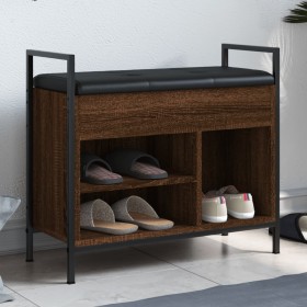 Shoe bench engineered wood oak brown 65.5x32x57.5cm by , Benches for halls and storage - Ref: Foro24-835206, Price: 64,58 €, ...