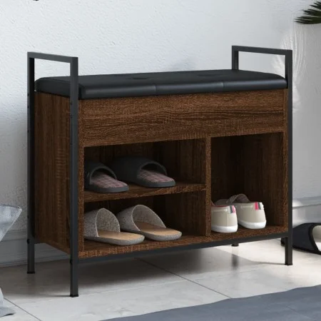 Schuhbank aus Holzwerkstoff Eiche braun 65,5x32x57,5cm von , Bänke für Hallen und Lager - Ref: Foro24-835206, Preis: 63,73 €,...