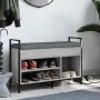Shoe bench Sonoma gray engineered wood 85.5x32x57.5 cm by , Benches for halls and storage - Ref: Foro24-835210, Price: 72,55 ...