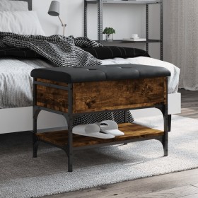 Shoe bench engineered wood smoked oak 62x42x45 cm by , Benches for halls and storage - Ref: Foro24-835189, Price: 63,85 €, Di...