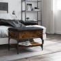 Shoe bench engineered wood smoked oak 62x42x45 cm by , Benches for halls and storage - Ref: Foro24-835189, Price: 63,85 €, Di...