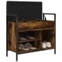 Engineered wood shoe bench smoked oak 65.5x32x57.5 cm by , Benches for halls and storage - Ref: Foro24-835204, Price: 58,99 €...