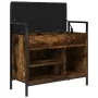 Engineered wood shoe bench smoked oak 65.5x32x57.5 cm by , Benches for halls and storage - Ref: Foro24-835204, Price: 58,99 €...