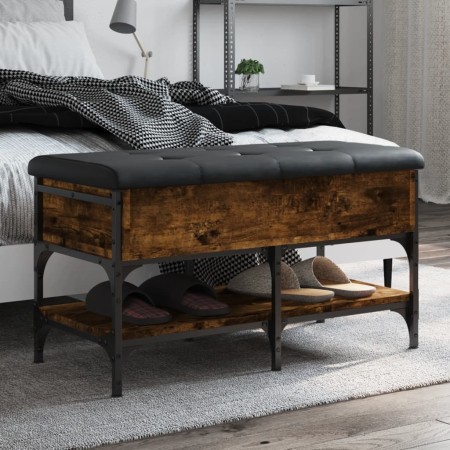 Shoe bench engineered wood smoked oak 82x42x45 cm by , Benches for halls and storage - Ref: Foro24-835194, Price: 77,72 €, Di...