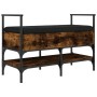 Engineered wood shoe bench smoked oak 85.5x42x57.5 cm by , Benches for halls and storage - Ref: Foro24-835231, Price: 80,57 €...