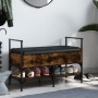 Engineered wood shoe bench smoked oak 85.5x42x57.5 cm by , Benches for halls and storage - Ref: Foro24-835231, Price: 80,57 €...