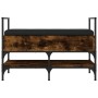 Engineered wood shoe bench smoked oak 85.5x42x57.5 cm by , Benches for halls and storage - Ref: Foro24-835231, Price: 80,57 €...