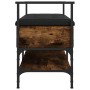 Engineered wood shoe bench smoked oak 85.5x42x57.5 cm by , Benches for halls and storage - Ref: Foro24-835231, Price: 80,57 €...