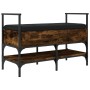 Engineered wood shoe bench smoked oak 85.5x42x57.5 cm by , Benches for halls and storage - Ref: Foro24-835231, Price: 80,57 €...