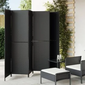 6-panel black synthetic rattan screen by , Room dividers - Ref: Foro24-365352, Price: 258,50 €, Discount: %