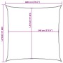 Toldo de vela cuadrado HDPE amarillo 160 g/m² 6x6 m