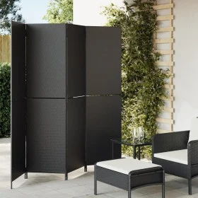 4-teiliger Schirm aus schwarzem Synthetik-Rattan von , Raumteiler - Ref: Foro24-365344, Preis: 179,94 €, Rabatt: %
