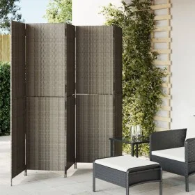 5-panel gray synthetic rattan screen by , Room dividers - Ref: Foro24-365350, Price: 210,24 €, Discount: %