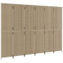 6 panel beige synthetic rattan screen by , Room dividers - Ref: Foro24-365371, Price: 262,96 €, Discount: %