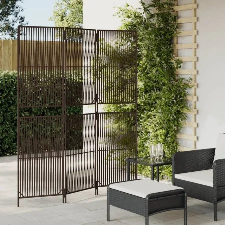 Brown synthetic rattan 3-panel screen by , Room dividers - Ref: Foro24-365373, Price: 90,54 €, Discount: %