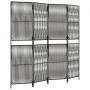 Biombo de 4 paneles ratán sintético gris de , Divisores de ambientes - Ref: Foro24-365378, Precio: 114,05 €, Descuento: %