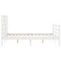 Doppelbettgestell mit weißem Massivholz-Kopfteil von , Betten und Lattenroste - Ref: Foro24-3194872, Preis: 155,27 €, Rabatt: %