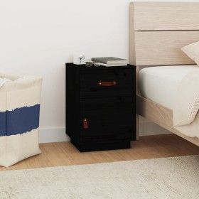 Nachttisch aus massivem schwarzem Kiefernholz, 40 x 34 x 55 cm von vidaXL, Nachttische - Ref: Foro24-818313, Preis: 50,55 €, ...