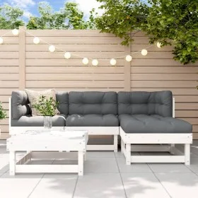 Garden sofa set 5 pieces solid white pine wood by , Garden sets - Ref: Foro24-3186166, Price: 268,75 €, Discount: %