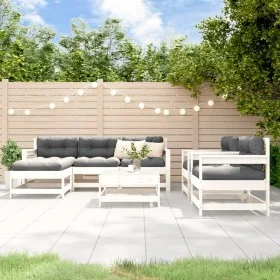 Gartenmöbel-Set 7-teilig aus massivem weißem Kiefernholz von , Gartensets - Ref: Foro24-3186229, Preis: 484,54 €, Rabatt: %
