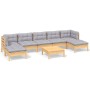 Gartenmöbel-Set 8-teilig und Kissen aus grauem Kiefernholz von , Gartensets - Ref: Foro24-3097096, Preis: 648,60 €, Rabatt: %