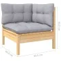 Garden furniture set 8 pieces and gray pine wood cushions by , Garden sets - Ref: Foro24-3097096, Price: 619,45 €, Discount: %