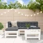 Gartensofa-Set 5-teilig aus massivem weißem Kiefernholz von , Gartensets - Ref: Foro24-3186551, Preis: 316,06 €, Rabatt: %