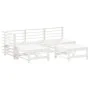 Gartensofa-Set 5-teilig aus massivem weißem Kiefernholz von , Gartensets - Ref: Foro24-3186551, Preis: 316,06 €, Rabatt: %
