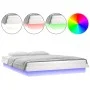 Bed frame with LED solid white wood 180x200 cm by , Beds and slatted bases - Ref: Foro24-819988, Price: 184,13 €, Discount: %