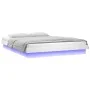 Bed frame with LED solid white wood 180x200 cm by , Beds and slatted bases - Ref: Foro24-819988, Price: 184,13 €, Discount: %