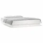 Bed frame with LED solid white wood 160x200 cm by , Beds and slatted bases - Ref: Foro24-819983, Price: 161,76 €, Discount: %