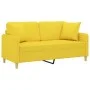 2-seater sofa with light yellow fabric cushions 140 cm by , Sofas - Ref: Foro24-3200914, Price: 223,06 €, Discount: %