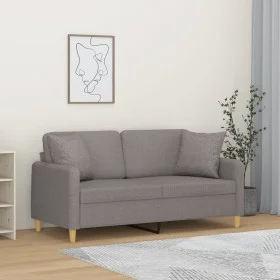 2-seater sofa with taupe gray fabric cushions 140 cm by , Sofas - Ref: Foro24-3200916, Price: 221,64 €, Discount: %