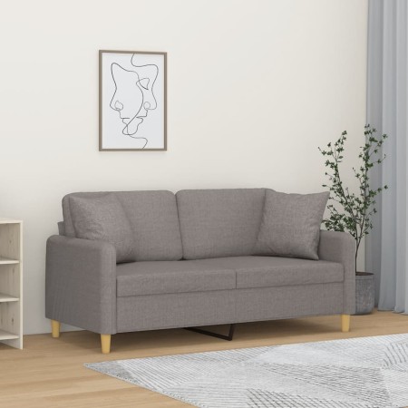 2-seater sofa with taupe gray fabric cushions 140 cm by , Sofas - Ref: Foro24-3200916, Price: 225,29 €, Discount: %