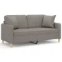 2-seater sofa with taupe gray fabric cushions 140 cm by , Sofas - Ref: Foro24-3200916, Price: 221,64 €, Discount: %