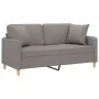 2-seater sofa with taupe gray fabric cushions 140 cm by , Sofas - Ref: Foro24-3200916, Price: 221,64 €, Discount: %