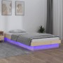 Estructura de cama con LED madera maciza 100x200 cm de , Camas y somieres - Ref: Foro24-819962, Precio: 122,17 €, Descuento: %