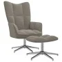 Hellgrauer Samt-Entspannungssessel mit Fußstütze von , Sessel - Ref: Foro24-328128, Preis: 182,96 €, Rabatt: %