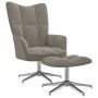 Hellgrauer Samt-Entspannungssessel mit Fußstütze von , Sessel - Ref: Foro24-328128, Preis: 186,26 €, Rabatt: %