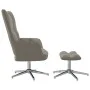Hellgrauer Samt-Entspannungssessel mit Fußstütze von , Sessel - Ref: Foro24-328128, Preis: 182,96 €, Rabatt: %