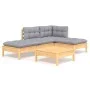 Juego de muebles de jardín 5 pzas y cojines madera pino gris de , Conjuntos de jardín - Ref: Foro24-3096291, Precio: 318,96 €...