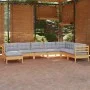 Juego de muebles de jardín 8 pzas y cojines madera maciza pino de , Conjuntos de jardín - Ref: Foro24-3096658, Precio: 595,74...