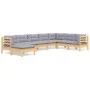 Garden furniture set 8 pieces and cushions solid pine wood by , Garden sets - Ref: Foro24-3096658, Price: 595,80 €, Discount: %
