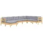 Garden furniture set 8 pieces and cushions solid pine wood by , Garden sets - Ref: Foro24-3096658, Price: 595,80 €, Discount: %