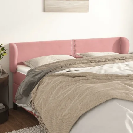 Cabecero de terciopelo rosa 203x23x78/88 cm de , Cabeceros y pies de cama - Ref: Foro24-3117075, Precio: 60,23 €, Descuento: %