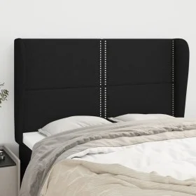 Kopfteil mit Ohren aus schwarzem Stoff, 147 x 23 x 118/128 cm von , Kopf- und Fußteile - Ref: Foro24-3117816, Preis: 100,09 €...