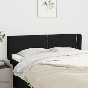 Kopfteil aus schwarzem Stoff, 147 x 16 x 78/88 cm von , Kopf- und Fußteile - Ref: Foro24-3118628, Preis: 53,31 €, Rabatt: %