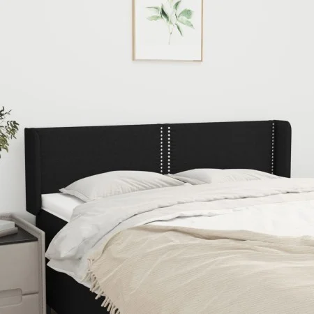 Black fabric headboard 147x16x78/88 cm by , Headboards and footboards - Ref: Foro24-3118628, Price: 53,31 €, Discount: %