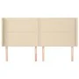 Headboard with cream fabric ears 163x16x118/128 cm by , Headboards and footboards - Ref: Foro24-3119451, Price: 114,94 €, Dis...